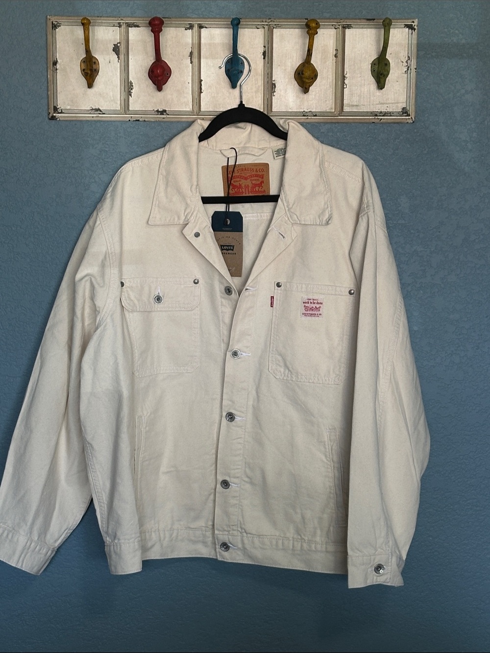 Levi's Off-White Denim Jacket with Chest Pockets